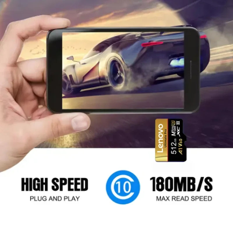 Lenovo 1TB Memory Card Stable Performance for Camera Surveillance Devices High Speed Micro TF SD Memory Card 512GB 256GB 128GB LadyShow.Store