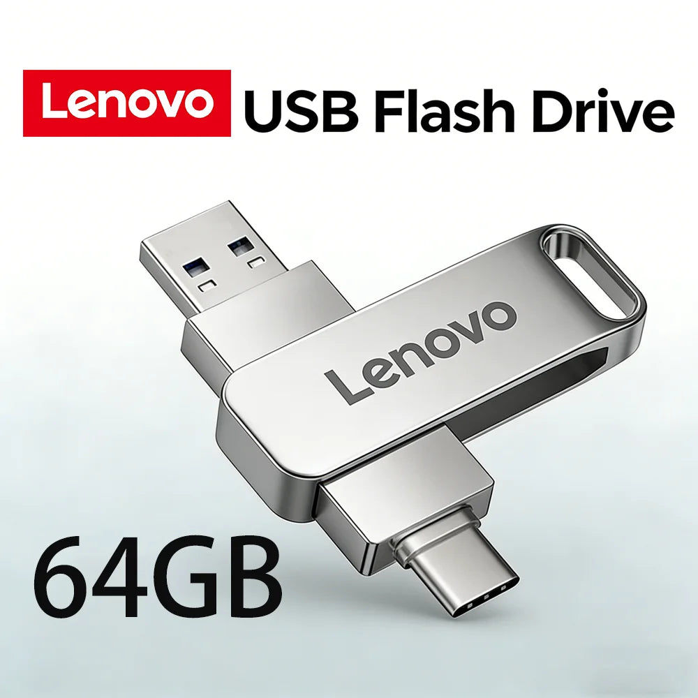 Lenovo USB3.2 USB Flash Drive 512GB OTG Pen Drive High Speed Type-C Flash Disk Real Capacity Metal Pendrive For Phone Computer LadyShow.Store