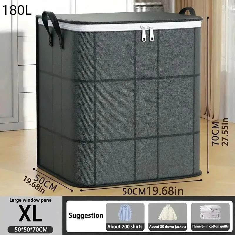 1PCS Large Capacity Foldable Storage Organizer Bag Sturdy for Clothes Bedding Blankets Home Organization Solution Pi-Mart
