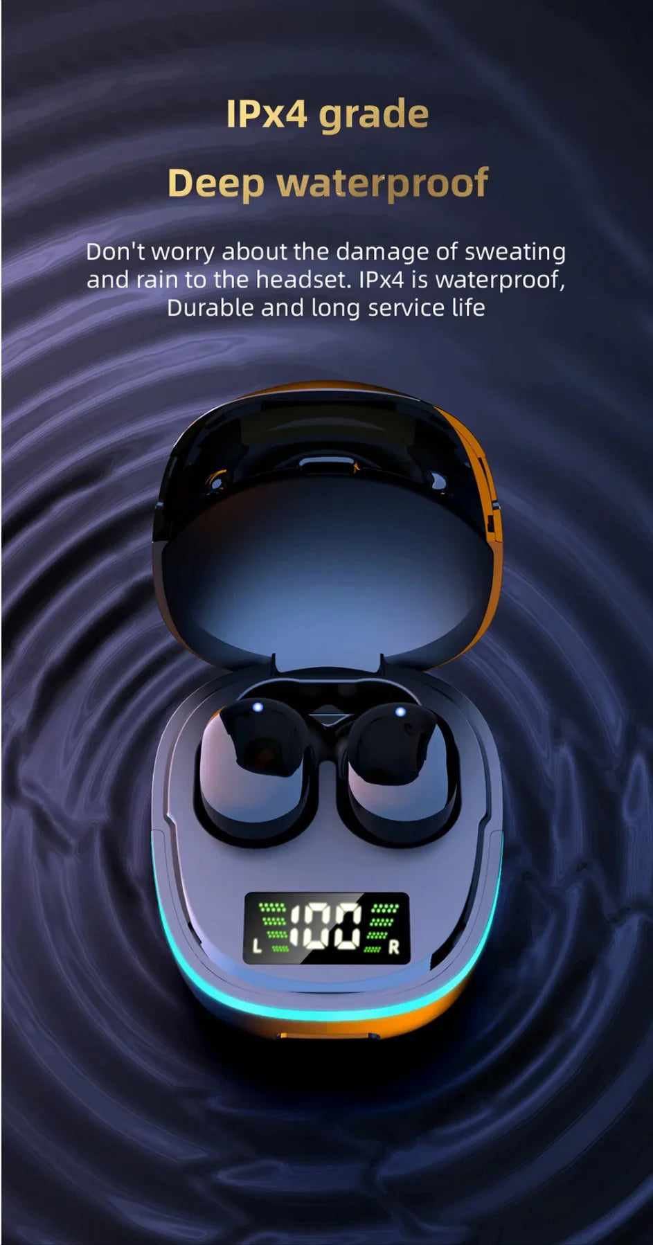 G9S Bluetooth 5.1 In Ear Wireless Earbuds LED Power Display Low Latency Gaming HiFi Stereo Sports Headphones Pi-Mart