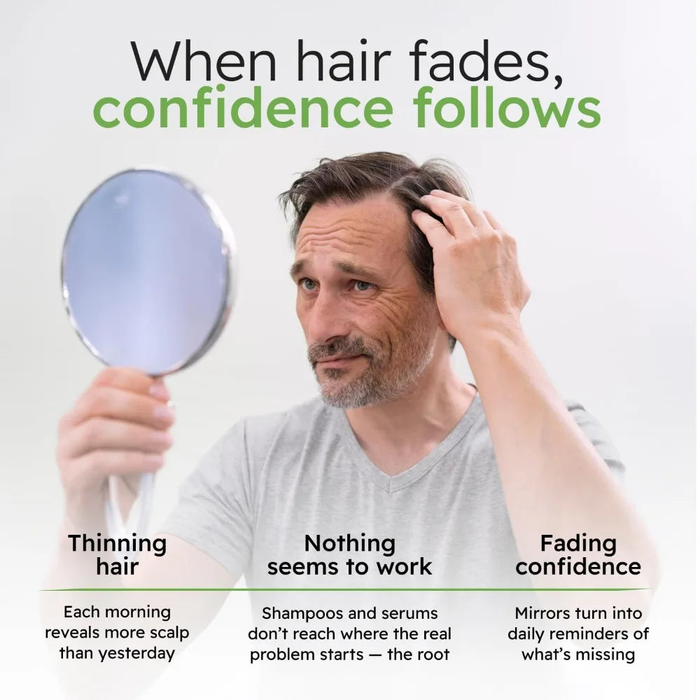Anti-Hair Loss Scalp Care Roller Serum Kit Nourishes Roots Strengthens Hair Prevents Baldness Daily Care Pi-Mart