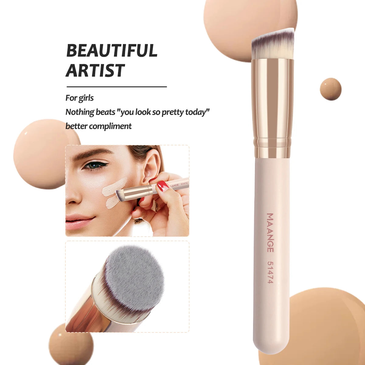 MAANGE 7pcs/set Makeup Brushes for Cosmetic Foundation Powder Concealer Blush Brush Blending Soft Bristles Beauty Tools Pi-Mart