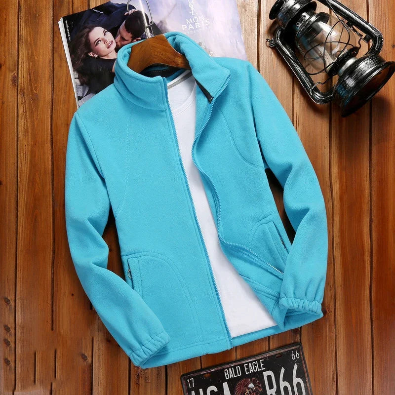 2023 New Winter Women's Zipper Cardigan Sweatershirt Warm Coral Fleece Jacket Ladies Outdoor Running Polar Fleece Coat Clothes LadyShow.Store