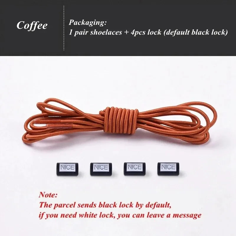 Fashion No Tie Shoelaces Elastic Laces Sneakers Flat Shoe Laces Without Ties Kids Adult Quick Shoelace One Size Fits All Shoes Pi-Mart