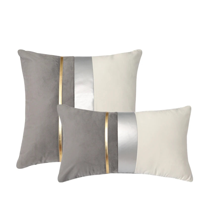 Luxury Velvet Cushion Cover, Patchwork Design Pillow Case, Home Decor, Sofa Pillows, 45x45cm, 30x50cm Pi-Mart