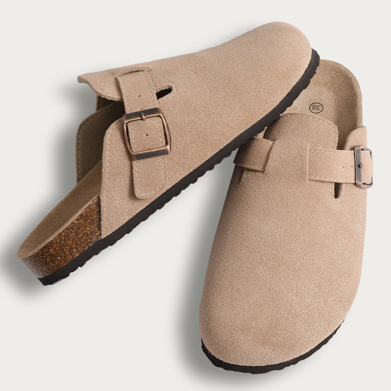 Litfun New Women Clogs For Women Fashion Cork Suede Mules Slipper Classic Cork Antislip For Outdoor Slippers With Arch Support LadyShow.Store