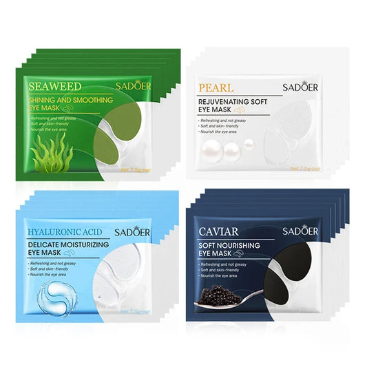 5/10/20 Pairs SADOER Crystal Collagen Eye Mask Anti Dark Circles Removal Eyes Bag Moisturizing Eye Patches Beauty Eyes Skin Care Tri Light Beauty