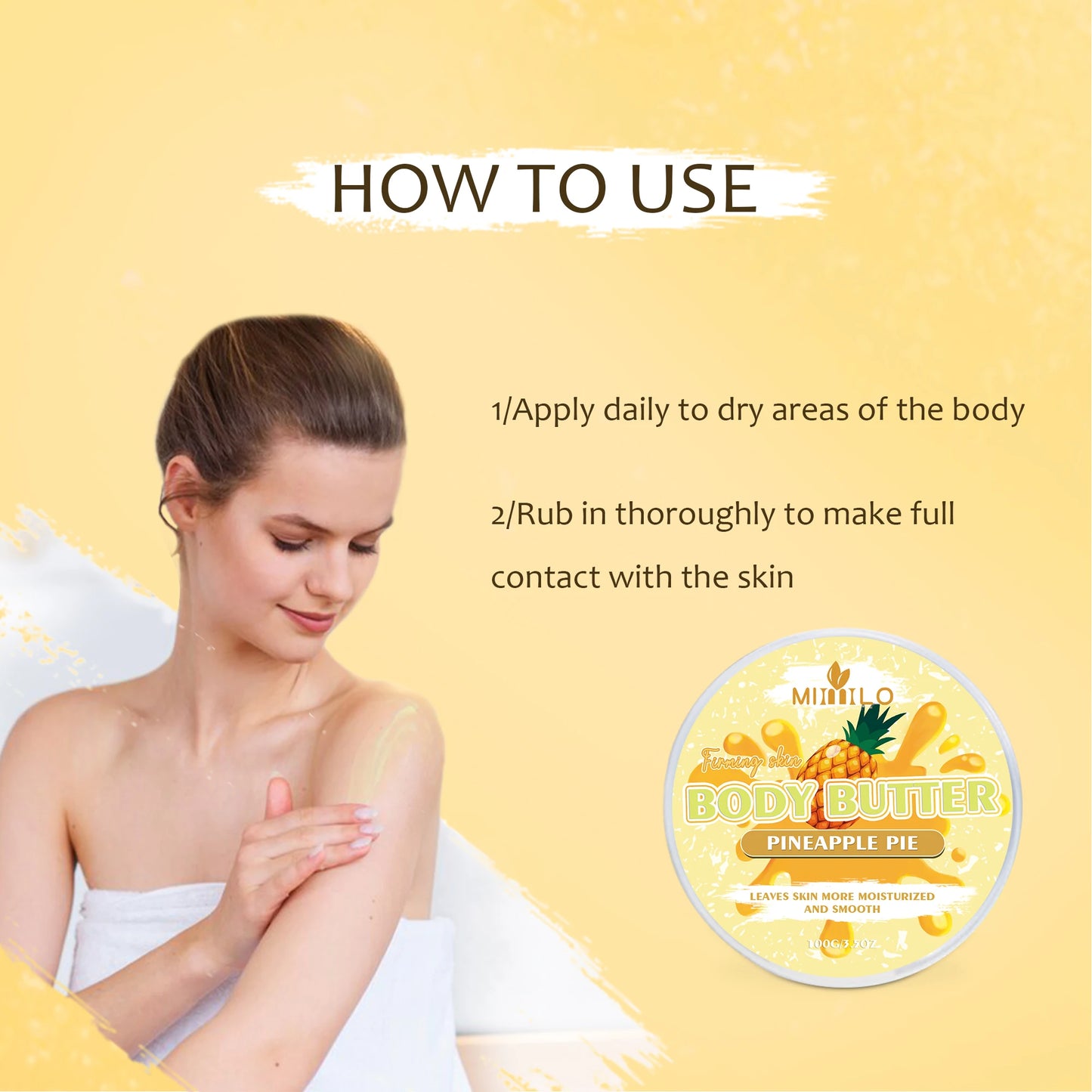 100g Moisturizing Body Glaze Cream 6 Sweet Flavors Body Butter Hydration Soft Smooth Skin Non Sticky Non Tightening Pi-Mart