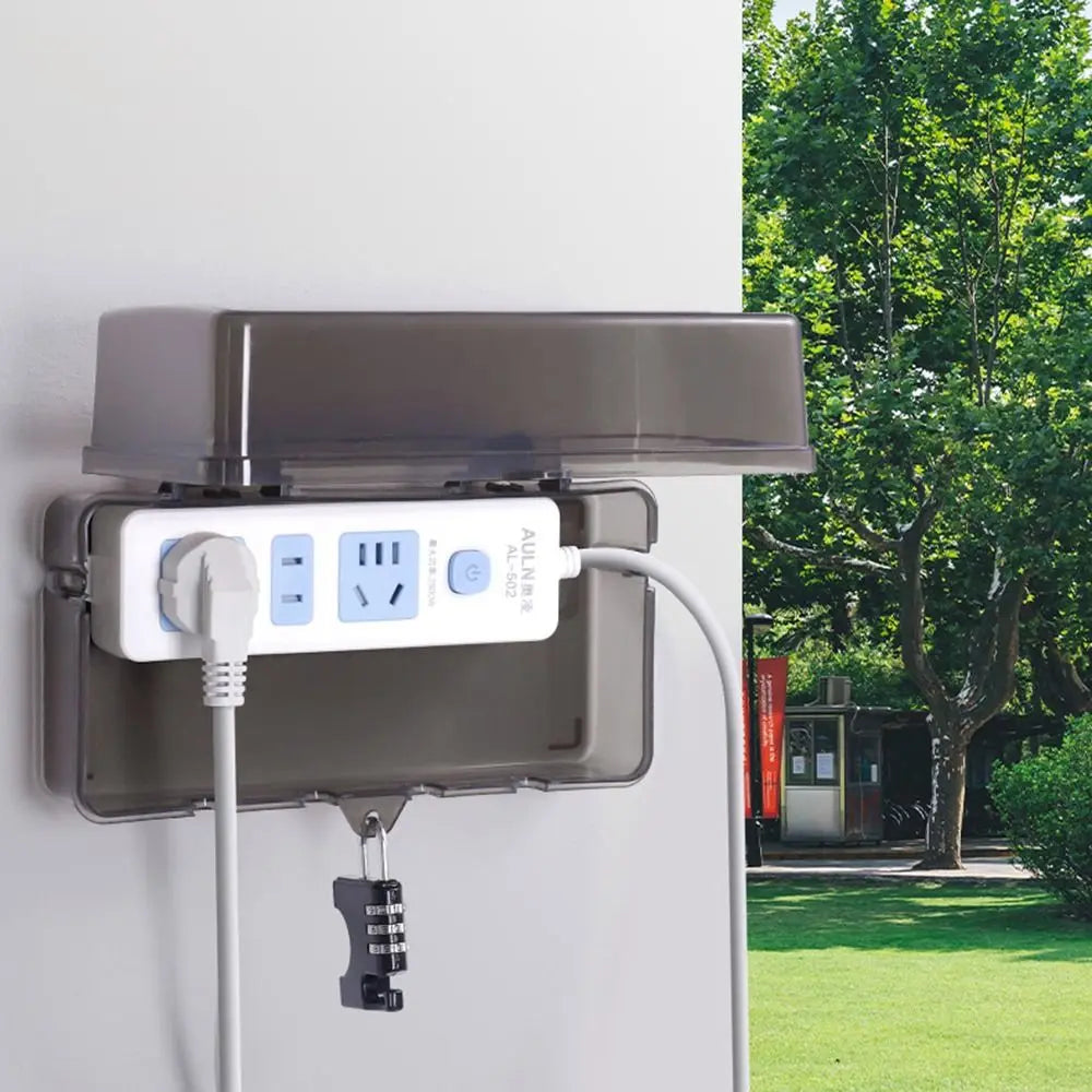 Durable Plastic Plug Box Anti-theft Waterproof Cable Management Box Protect Outlet Weatherproof Extension Lead Cover Outdoor Pi-Mart