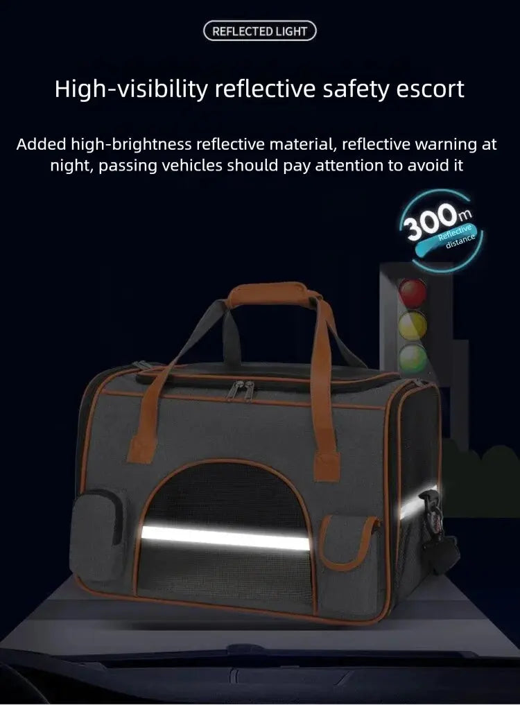 Dog Pet Carrier Bag Anti-Collapse Design Multiple Storage Pockets Cat Travel Handbag for Medium Cats, Puppy, Rabbits and Other S Pi-Mart