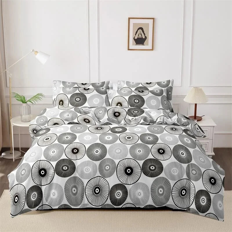 3pcs Printed Brushed Duvet Cover Pillowcase Three Piece Set High Quality Skin Friendly Fabric Bedding Cover (without Bed Sheet) Pi-Mart