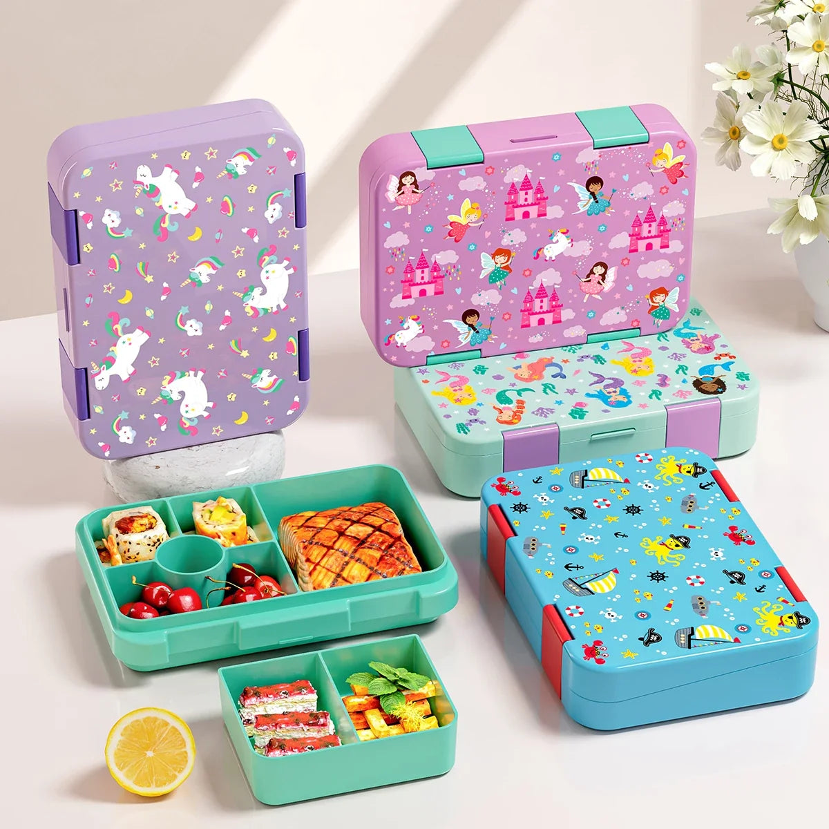 Adorable Kids Lunch Box Student Microwave Safe Travel Bento Box Halloween Container Portable Leak Proof Fruit Salad Bento Box LadyShow.Store