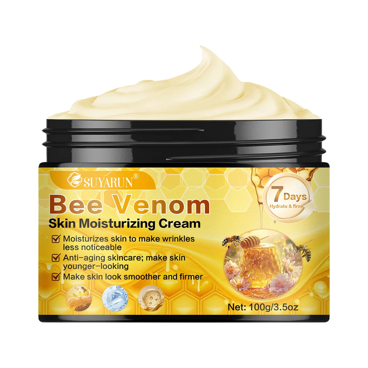 SUYARUN Bee Venom Moisturizing Cream Anti-Aging Face Care | Deep Hydration & Firming Natural Anti-Wrinkle Skincare for All Skin. Pi-Mart