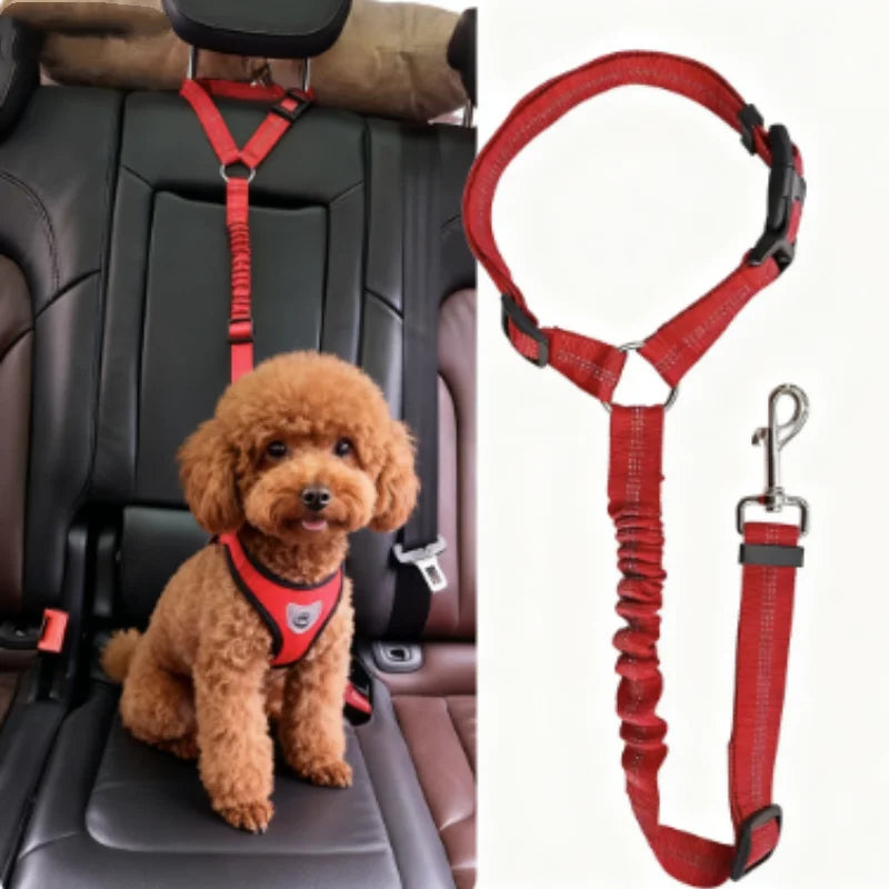 Reflective Pet Dog Car Seat Belt Puppy Collar Walking Travel Car Accessories Cat Leash Harness for Small Dogs Pet Car Supplies Pi-Mart