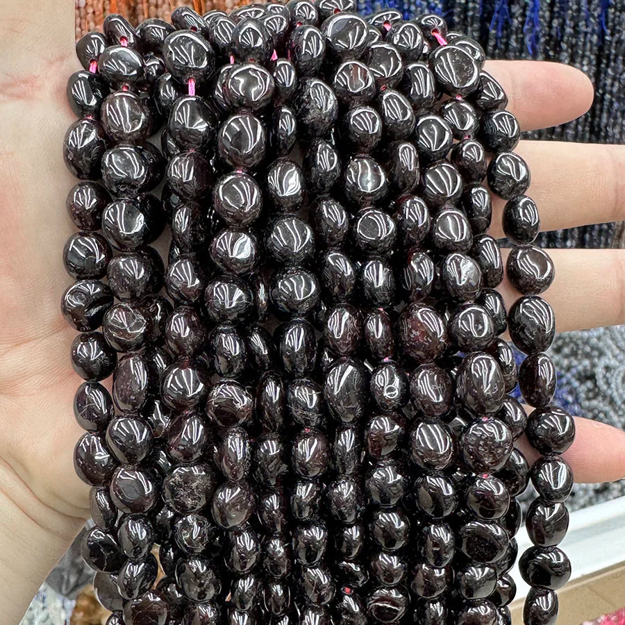 Natural Crystal Garnet Conformal Stone Irregular Faceted Loose For Jewelry Making DIY Necklace Bracelet 15''6-8mm 8-10mm Pi-Mart
