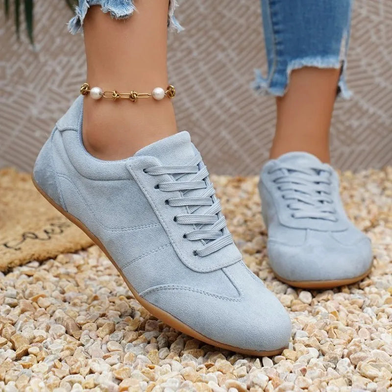 Women's Casual Flat-soled Non-slip Wear-resistant Sport Shoes Spring Autumn Round-toe Soft and Comfortable Women Single Shoes Pi-Mart
