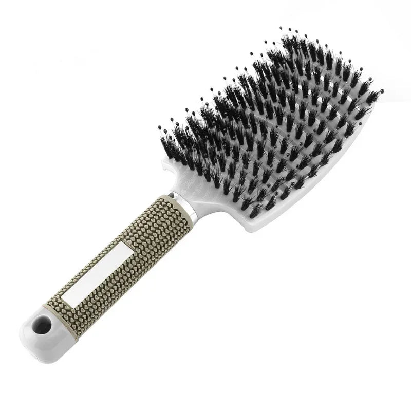 Hair Brush Exfoliating Hair Brush Bristle Women's Wet Curly Hair Comb Salon Hair Styling Tool，Special for Real Hair Wigs Pi-Mart