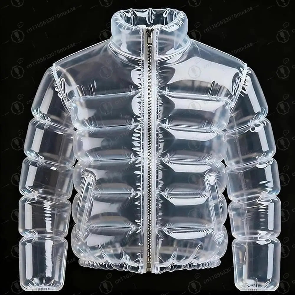 Beer Jacket With Straw for Men Women Transparent Warm Beer Puffer Jacket Drunk Jackets for Parties & Carnival Celebrations LadyShow.Store