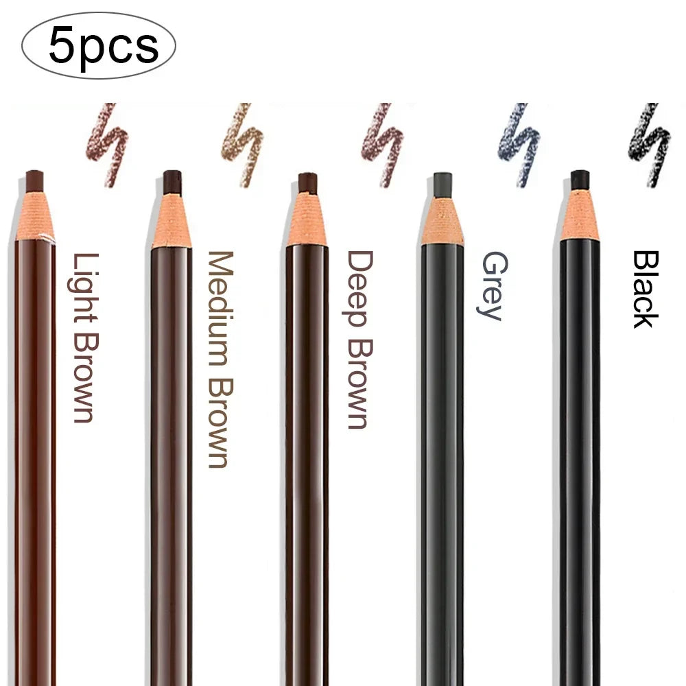 5PCS Professional Microblading Pencil Permanent Eyebrow Pencil Tattoo Waterproof Art Tint Makeup Eye Brow Pen Enhancers Cosmetic Tri Light Beauty