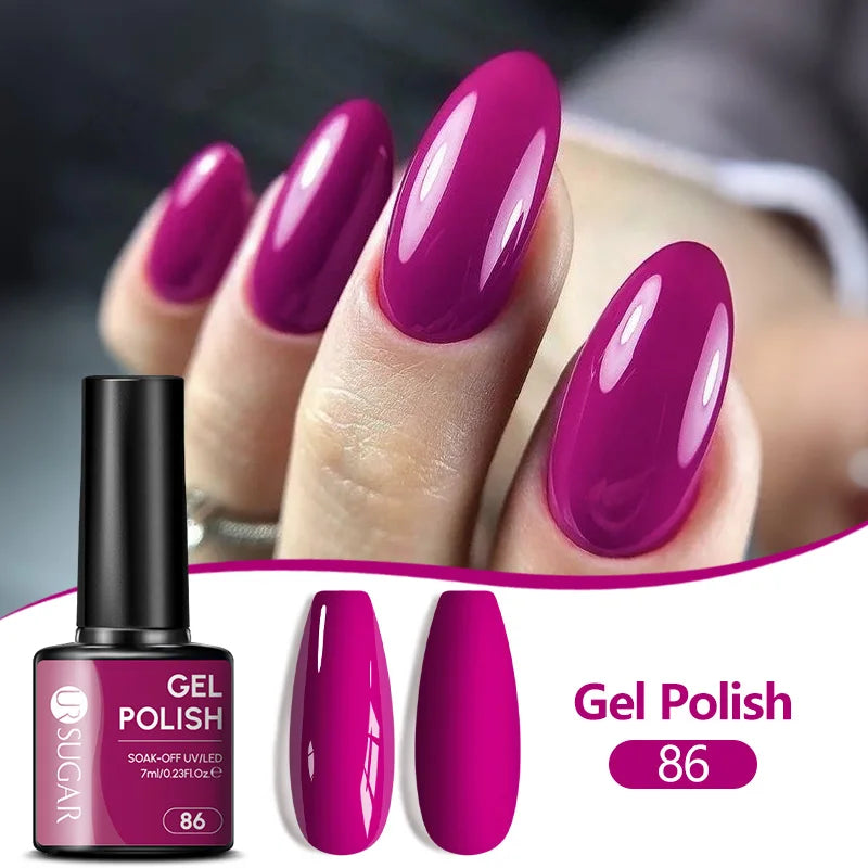 UR SUGAR 7ML Nail Gel Fresh Macaron 107 Colors All For Manicure Semi Permanent Soak Off LED UV Long-Lasting Nail Art Varnish Tri Light Beauty
