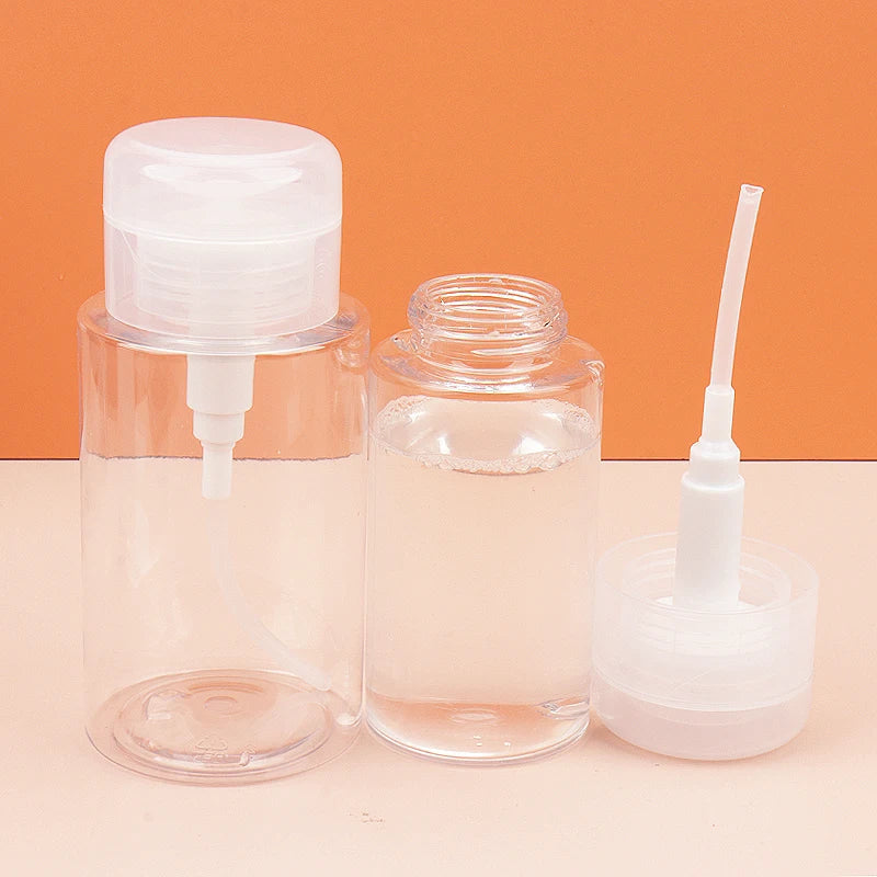 1 Pcs Refillable Bottles Push-type Bottling Empty Pump Dispenser Bottle for Nail Polish and Makeup Remover Bottle Packaging Tri Light Beauty