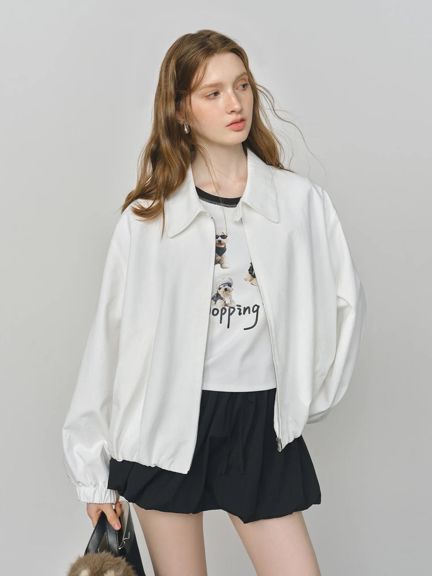 FSLE 2025 New French Barn-Style Raw Glamour Short Jacket Women's Spring Autumn New Arrival Loose Fit Oversize Workwear Coat LadyShow.Store