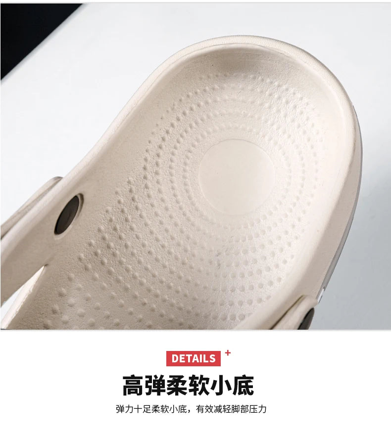 Men's summer casual hole shoes non slip lightweight breathable Two wearing men's sandals fashion comfort beach shoes slippers Pi-Mart