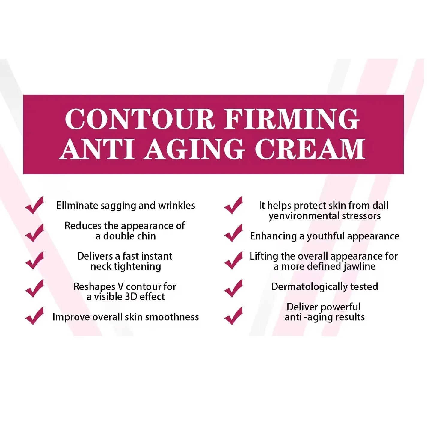 V-Shaped Face Cream Lift Firm Tighten Remove Double Chins To Create A Small V Slim-ming Face Anti Agin-g Beauty Massage Products Tri Light Beauty