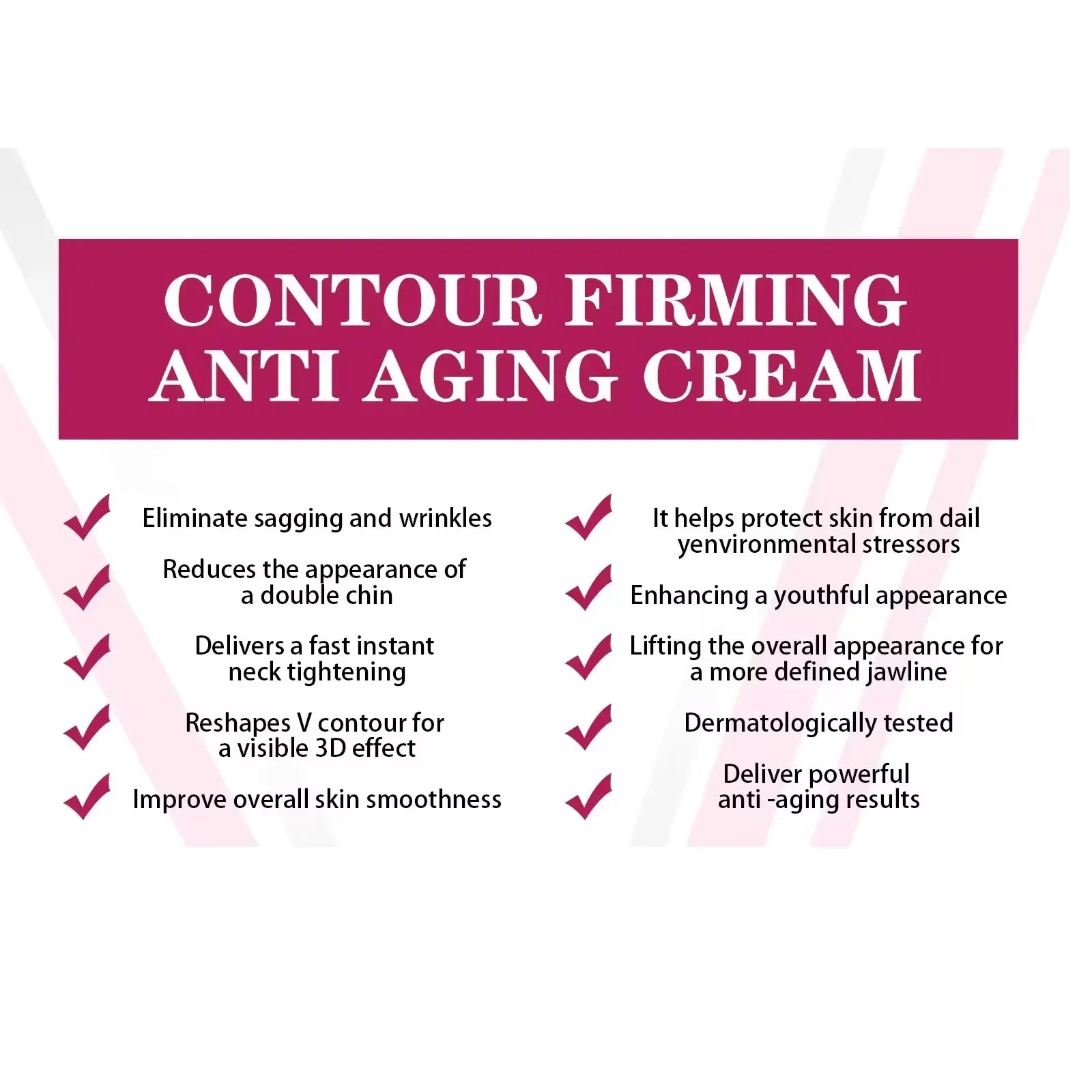 V-Shaped Face Cream Lift Firm Tighten Remove Double Chins To Create A Small V Slim-ming Face Anti Agin-g Beauty Massage Products Tri Light Beauty