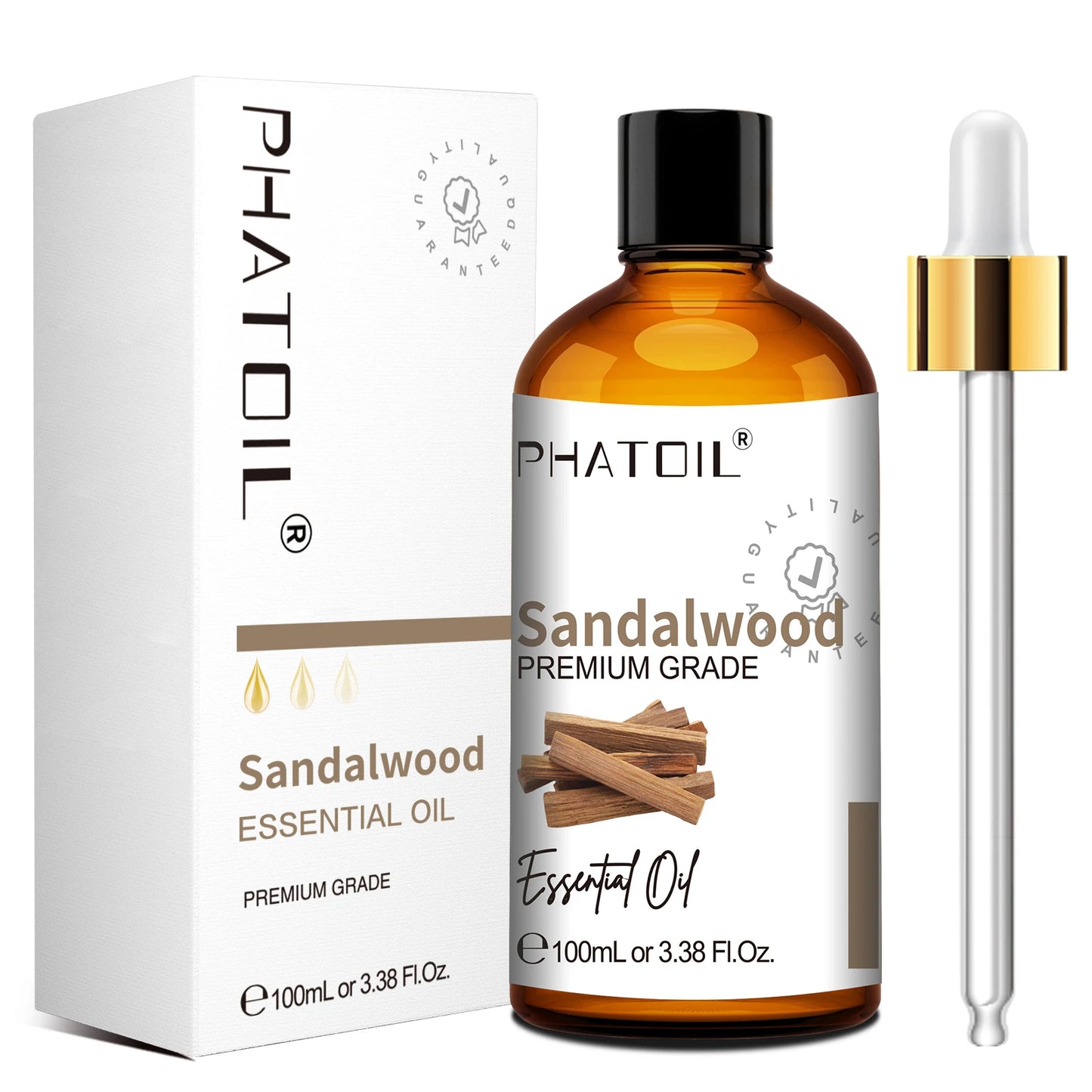 PHATOIL Natural Essential Oil for Diffuser Candle Making-100ml Sandalwood Eucalyptus Citronella Lavender Vanilla Essential Oils Pi-Mart