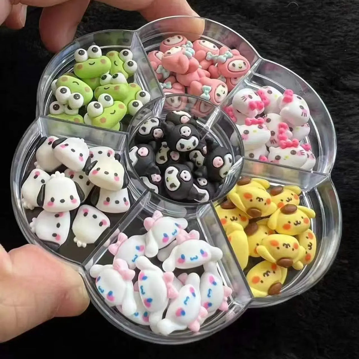120PCS Box Mixed Hello Kitty 3D Nail Charms Cute Cartoon Resin Ornaments Kawaii DIY Nail Art Manicure Decor Accessories Pi-Mart