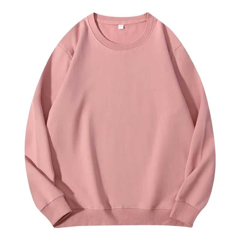 Autumn O-Neck Cotton Women's Sweatshirt Hoodies Basic Loose Casual Women Pullover Solid Sweatshirt Ladies Tops Factory Wholesale LadyShow.Store
