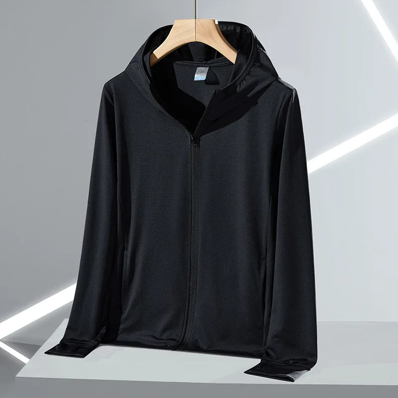 UPF45 UV Sun Protection Clothing Women's Zip Up thin Hoodie Long Sleeve Seatshirt Light Outdoor Fishing Running Hiking Jacket LadyShow.Store