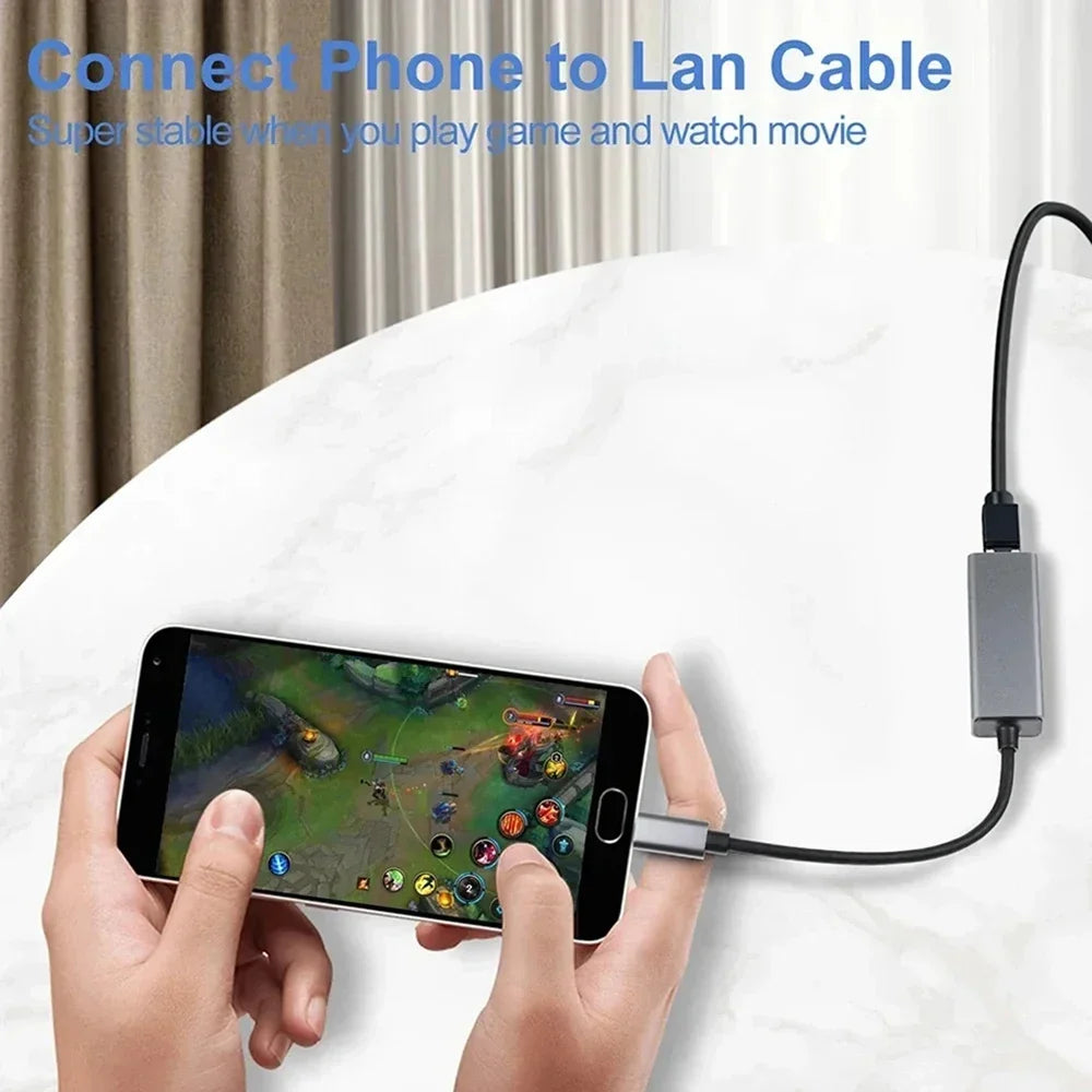 USB Type C Ethernet Adapter 1000Mbps USB 3.0 RJ45 Network Card For MacBook PC Windows XP 7 8 10 Android USB Lan Internet Cable Pi-Mart