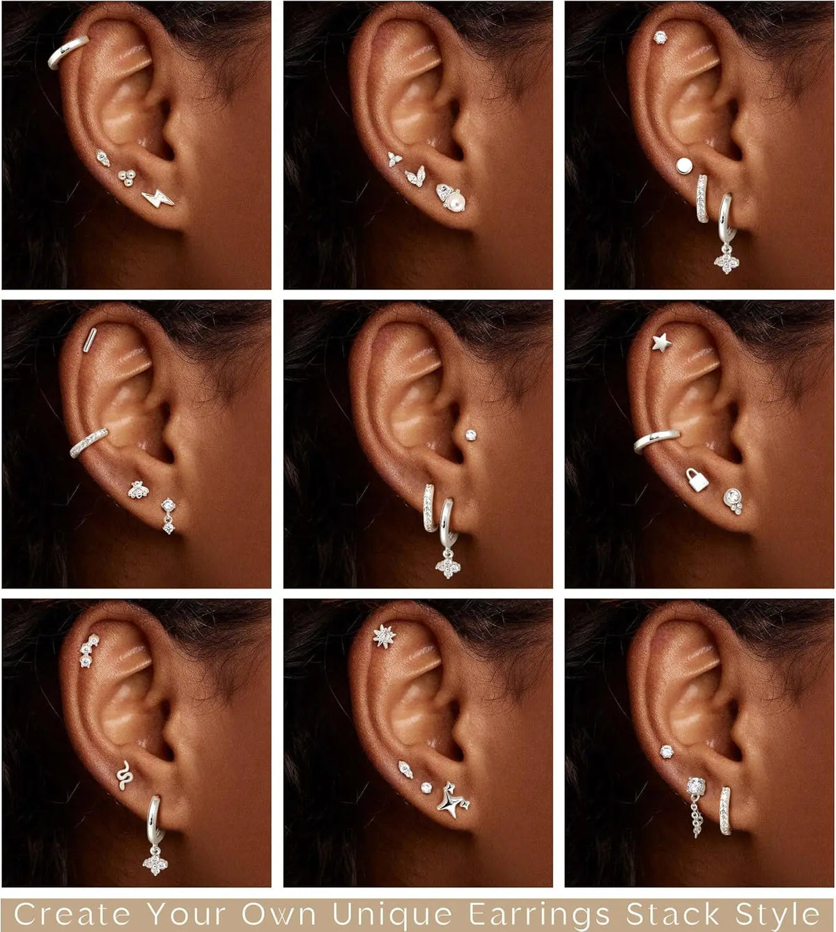 Bobisty 1pc Earrings for Sensitive Ears Surgical Stainless Steel Earrings for Women Dainty Flat Back Earring Stud Hoop Cartilage Pi-Mart