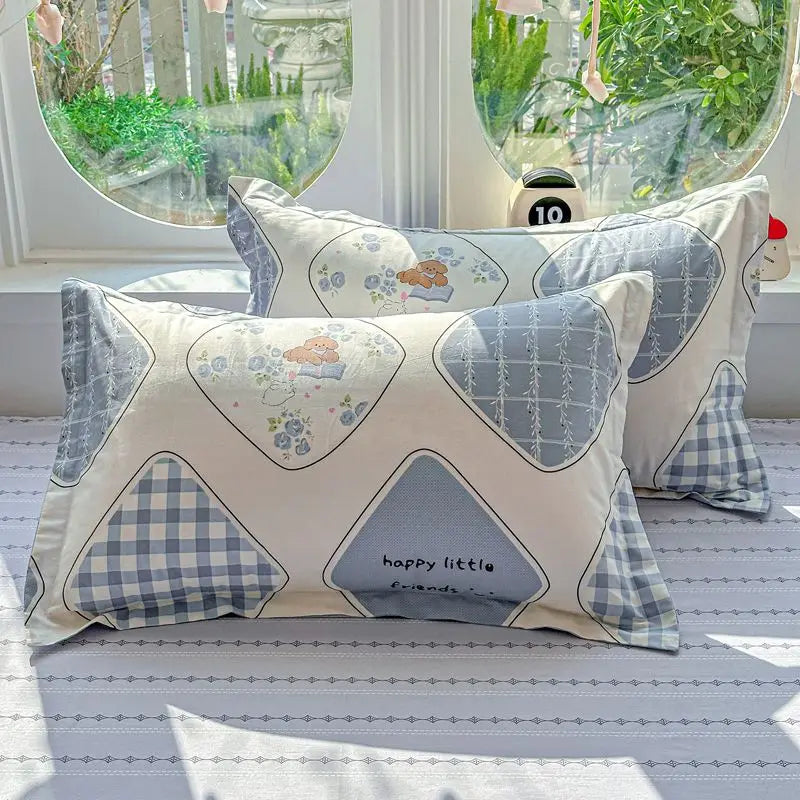 100% Cotton Bedding Set Duvet Set, Quilt Cover Pillow Sham, Wrinkle Free Machine Washable, All Season Comfort 240x220 Pi-Mart