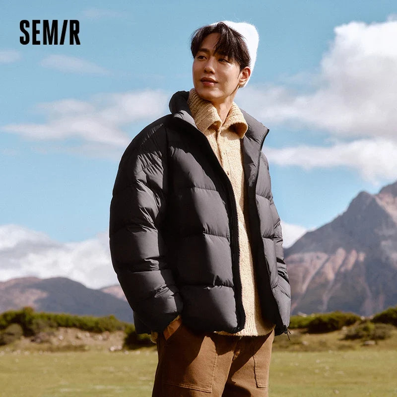 Semir Down Jacket Men Winter Three-proof Windproof Waterproof Stain Resistant Thick Stand Collar Puffer Coat Lightweight Warm LadyShow.Store