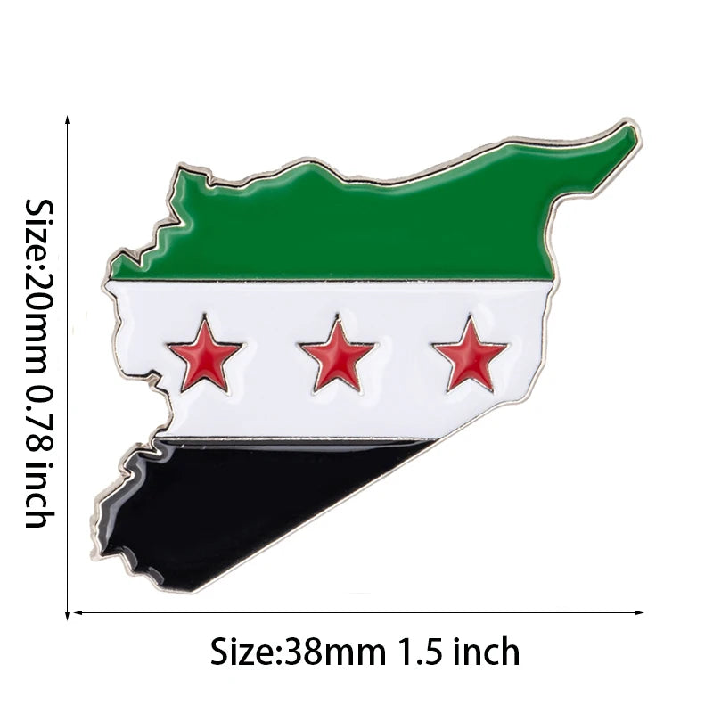 Syria Flag Badge Brooch Natinal Lapel Pins Flag Lapel Pins Country Flag Badge Pi-Mart