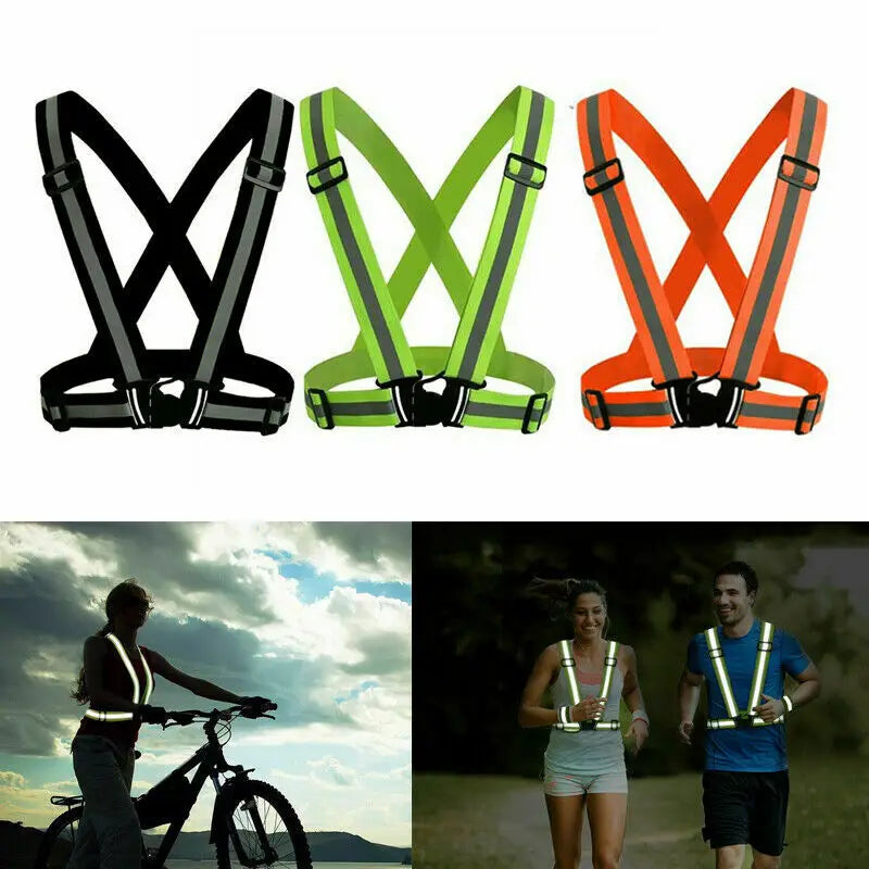 Outdoor Adjustable Safety Vests Night Walking Highlight Reflective Vest Lightweight Biking Safety Straps Running Jackets Pi-Mart