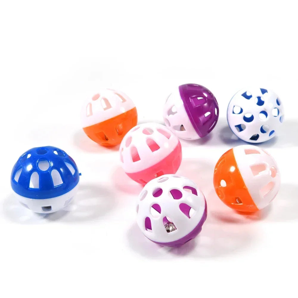 10pcs Pet Parrot Toy Colorful Hollow Rolling Bell Ball Bird Toy Parakeet Cockatiel Parrot Chew Cage Fun Toys Pet Bird Supplies Pi-Mart