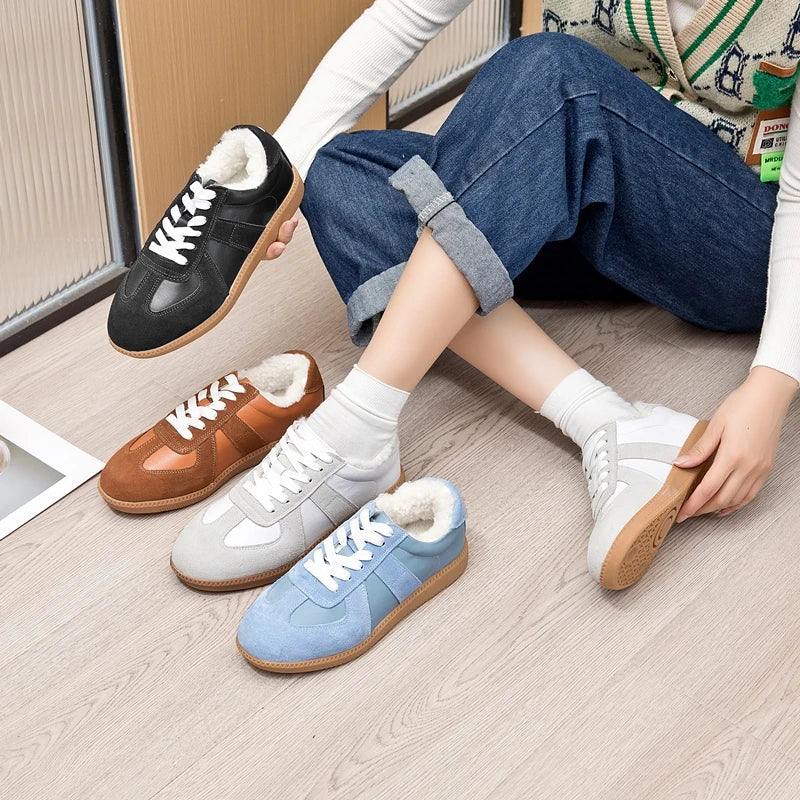 AIYUQI Women's Sneakers 2026 New Genuine Leather Ladies Moral Training Shoes Casual Spring Flat Shoes Women Pi-Mart