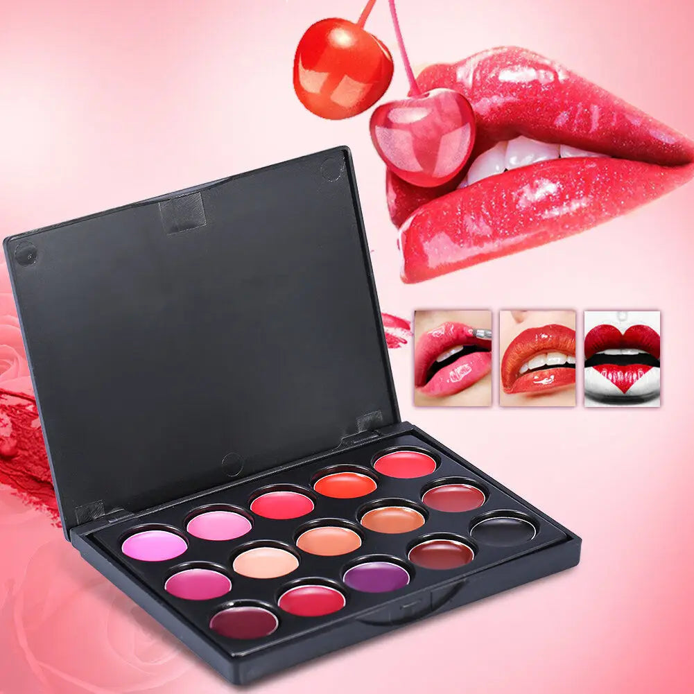 POPFEEL15 Colors Lipstick Palette Set Long Lasting Lip Gloss Korean Cosmetics Women Lip Tint Cheap and Small Beauty Lip Stain Pi-Mart