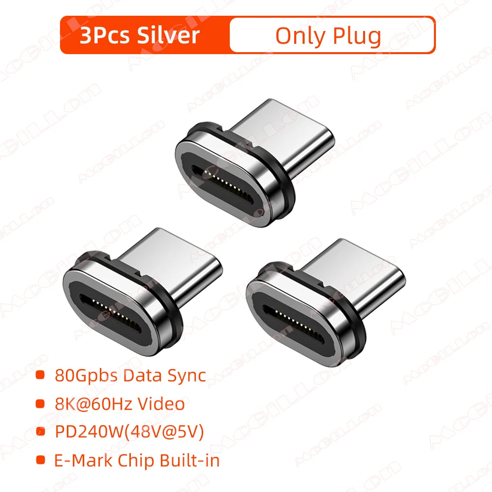 240W USB4.0 80Gbps Thunderbolt5 Magnetic Type-C OTG USB C To USB-C Fast Charge Magnet Converter Cable 8K@60Hz USB Type C Adapter Pi-Mart