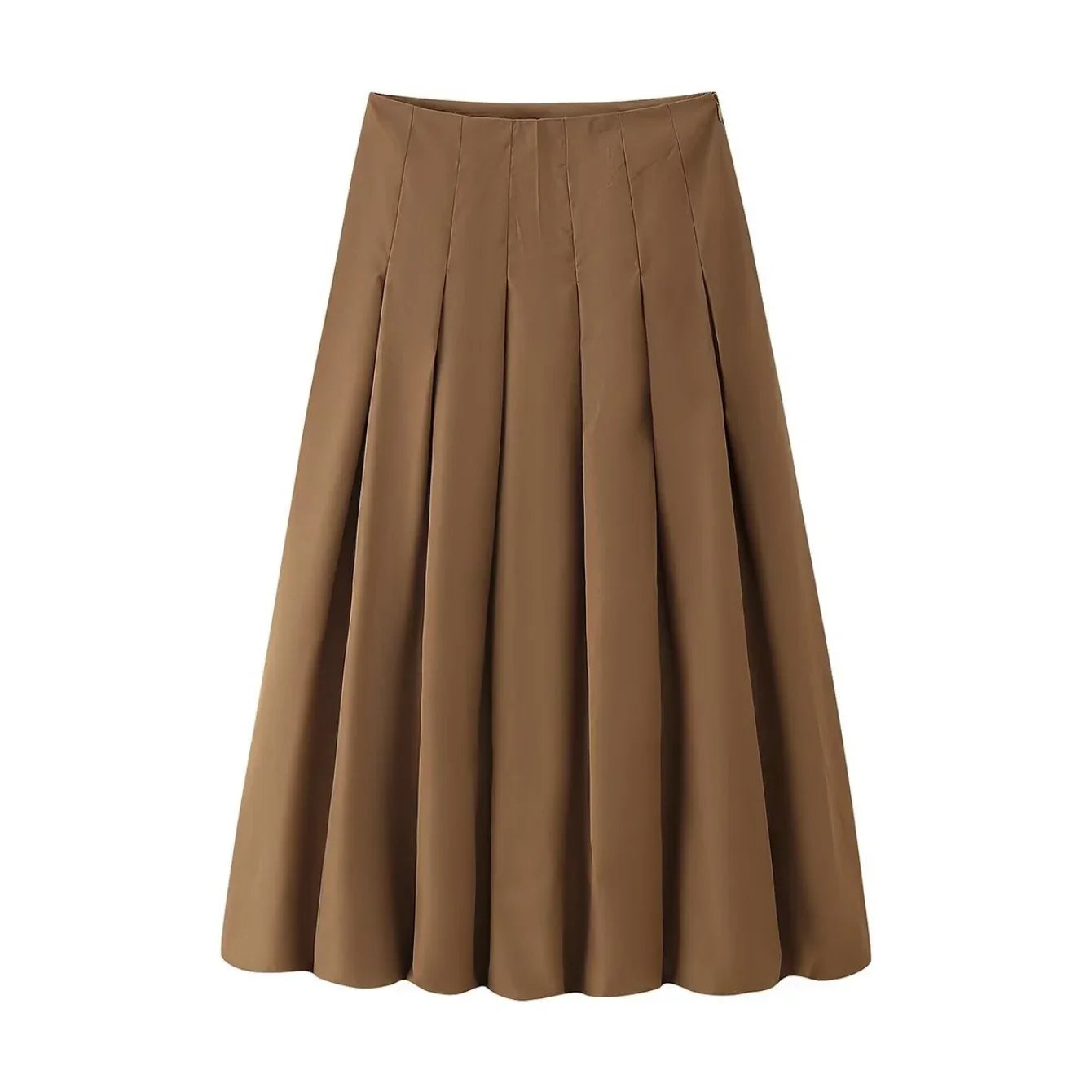Women's Autumn New Short Zipper Jacket Short Sleeved Top High Waisted Pleated Lantern Flower Bud Half Skirt Set LadyShow.Store