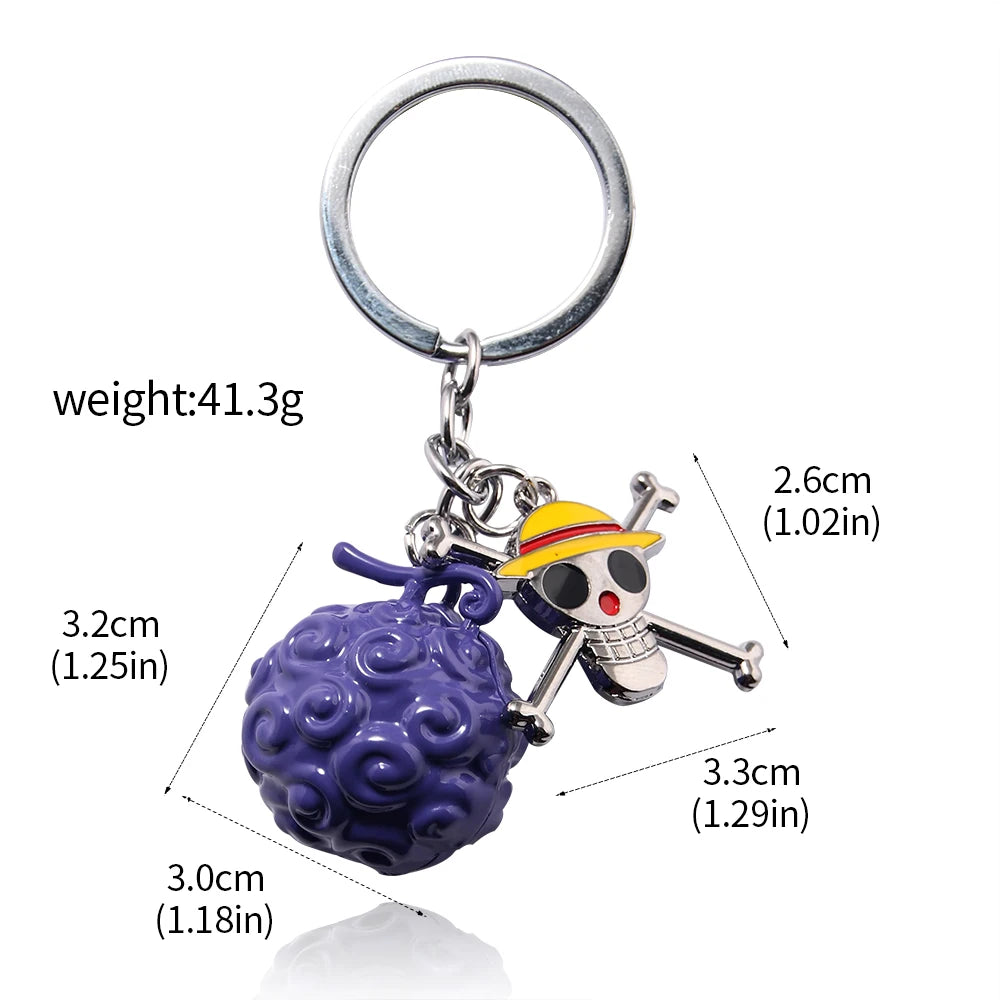 One Piece Luffy Straw Hat Keychain Rotatable Zoro Skull Metal Pendant Role-Playing Decorative Accessories Fan Jewelry Gift Pi-Mart