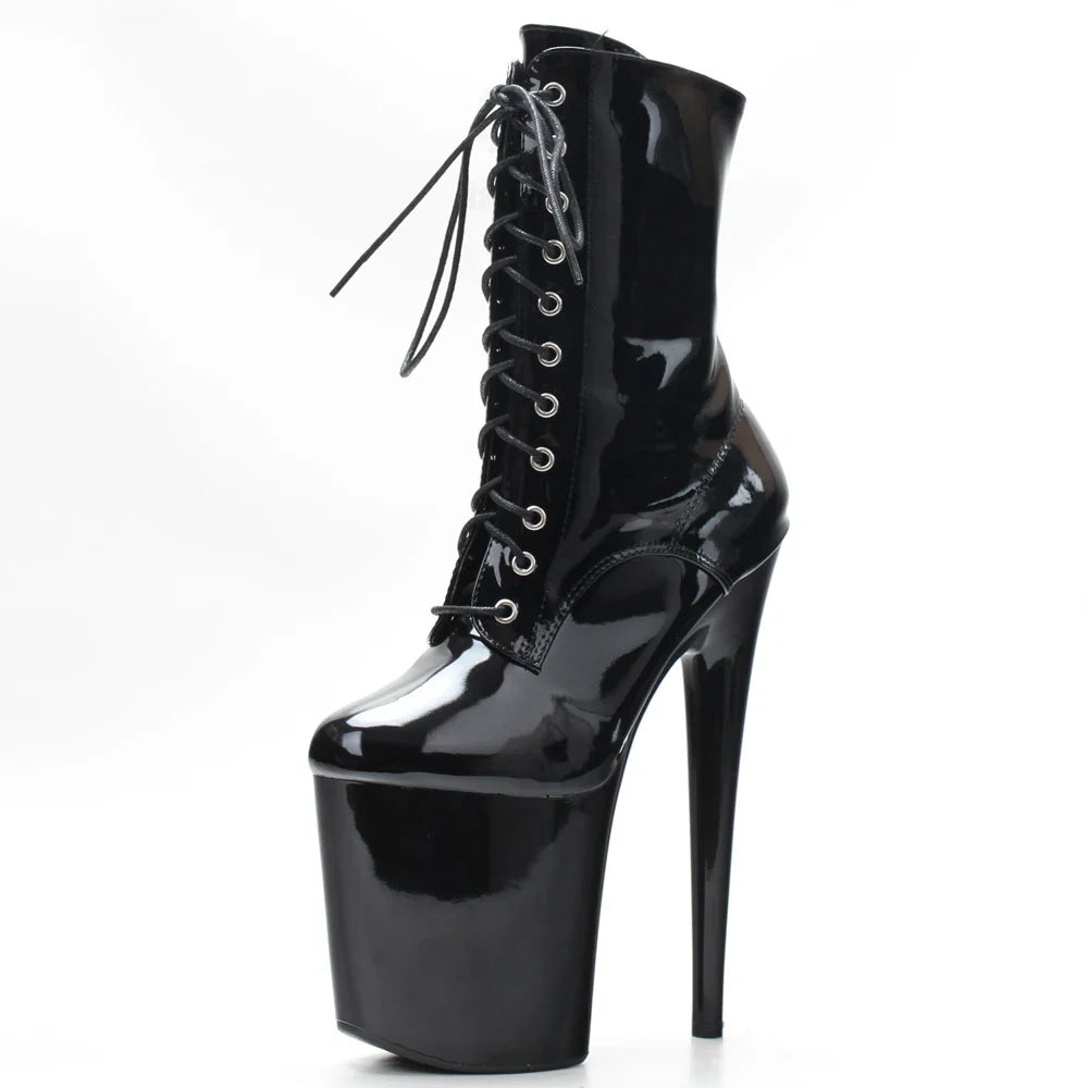Stripper 8" Platform Lace Up Cтрипы Pole Dance Ankle High Boots In Stock Fast Shipping Size36-43 LadyShow.Store