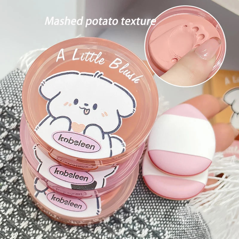 Cat Paw Cream Blush With Thumb Powder Puff Natural Matte Brighten Purple Apricot Rubores Cute Blusher Rouge Korean Dupes Makeup Pi-Mart