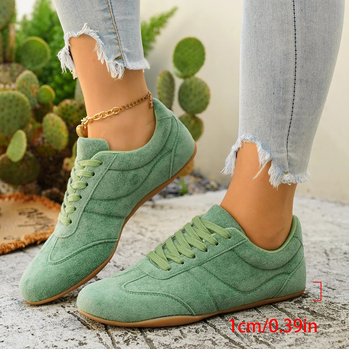 Women's Casual Flat-soled Non-slip Wear-resistant Sport Shoes Spring Autumn Round-toe Soft and Comfortable Women Single Shoes Pi-Mart
