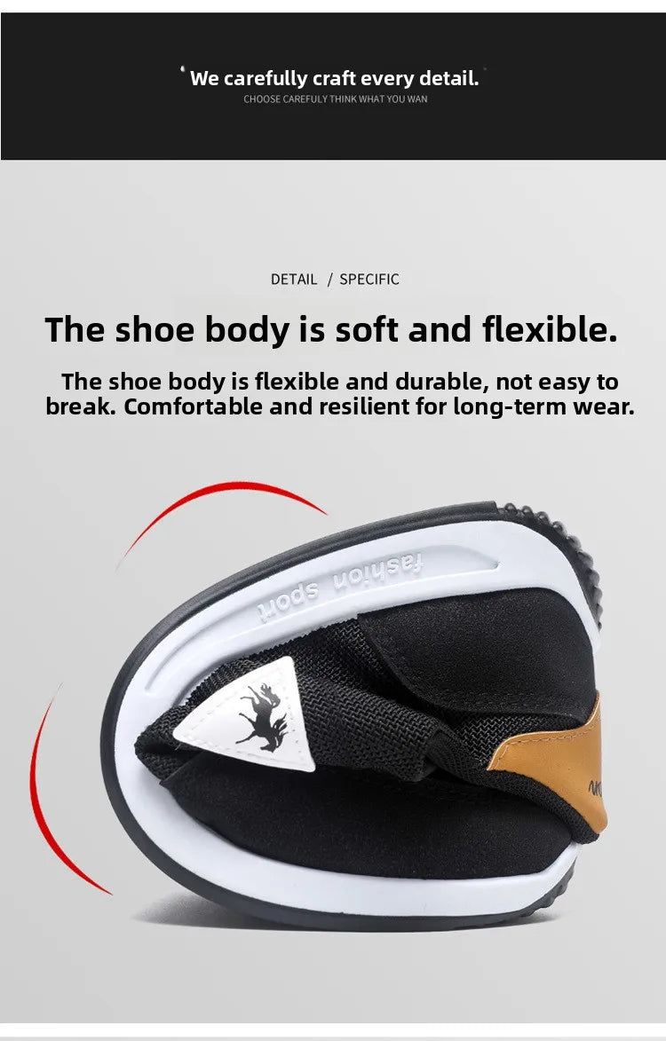 New 2026 Men's Casual Comfortable Breathable Sports Shoes Lightweight Anti-slip Wear-resistant Canvas Low-top round Toe Slip-On Pi-Mart