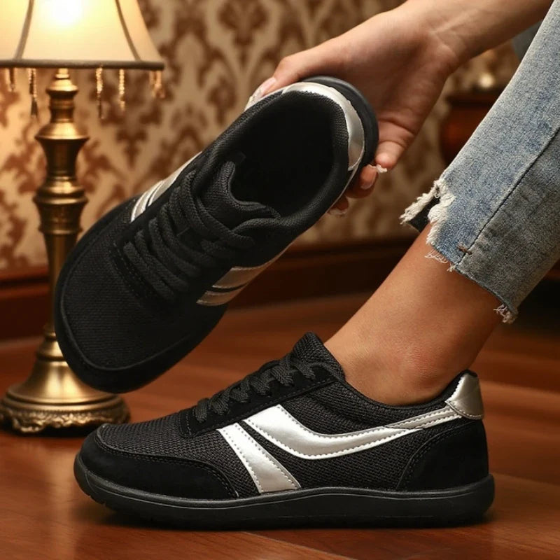 Women's Sneakers Barefoot Casual Wide Last Fashionable Canvas Flat Board Shoe 2025 New Wide Toe Breathable Mesh Running Shoes LadyShow.Store